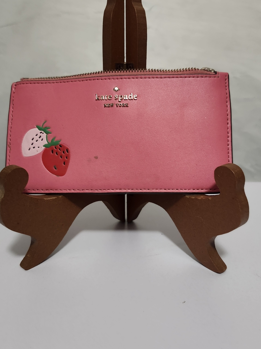kate spade New York Pink Strawberry Zip Wallet